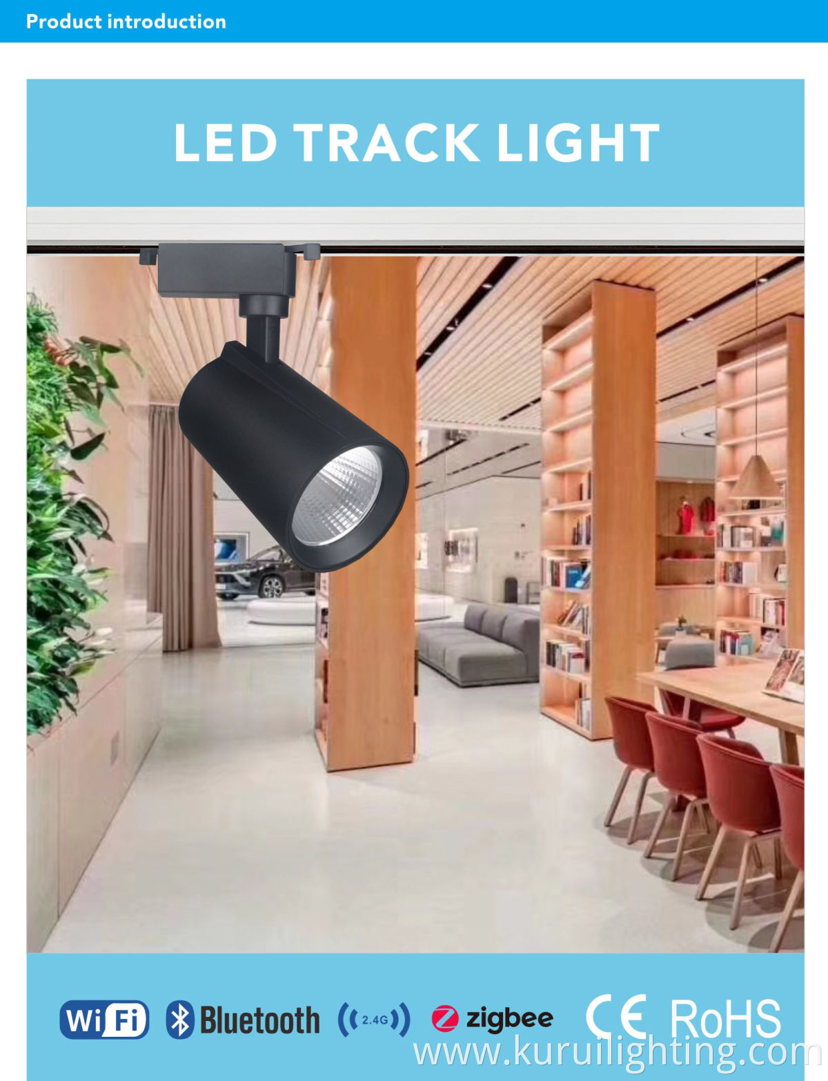 Adjustable 30W Design Lighting Aluminum Metrial White/Black Magnetic Spot Tracklight